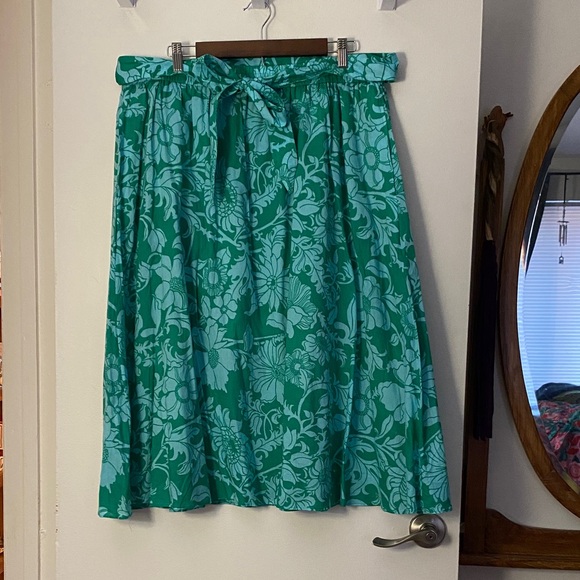 Talbots Teal Floral A-Line Skirt - Picture 1 of 2